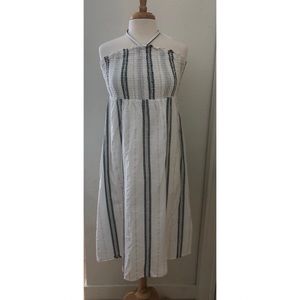 Old Navy Cotton Metallic Stripe Halter Dress